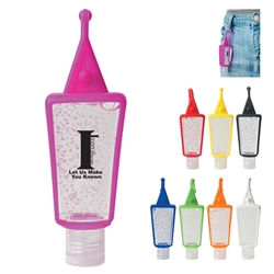 1 oz. Hand Sanitizer In Silicone Holder 1 Oz. Hand Sanitizer In Silicone Holder, 1 oz., Hand, Sanitizer, in, Silicone, Holder, Imprinted, Personalized, Promotional, with name on it, giveaway,