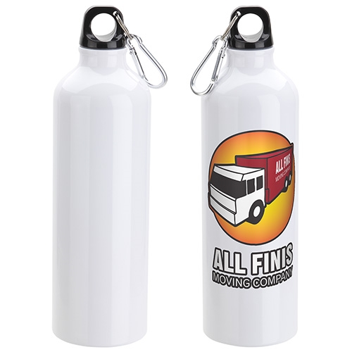 "Volunteers: You Deserve Praise Every Day in Every Way" Atrium 25 oz Aluminum Bottle with Carabiner - VOL085