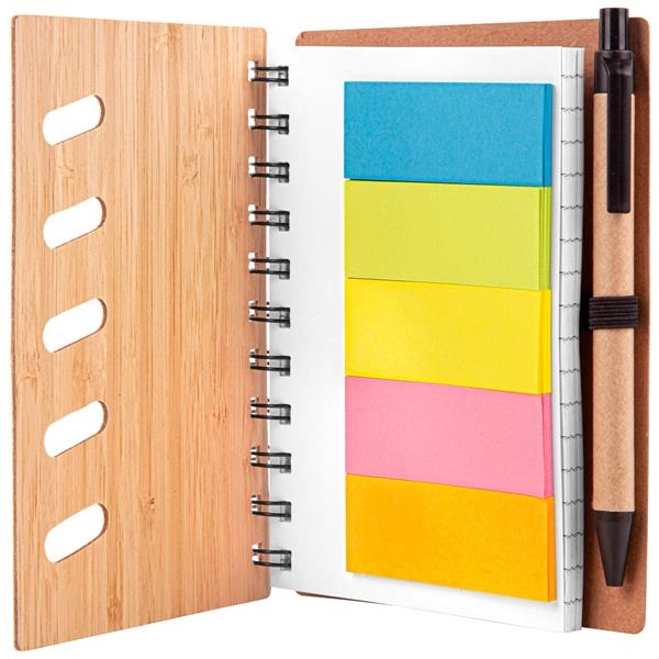Bamboo Notebook with Pen & Sticky Notes - STA056