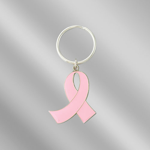 Breast Cancer Awareness Ribbon Key Ring breast cancer awareness merchandise, pink ribbon gifts, pink ribbon key chain, pink ribbon promotional items, breast cancer awareness giveaways, run and walk gifts