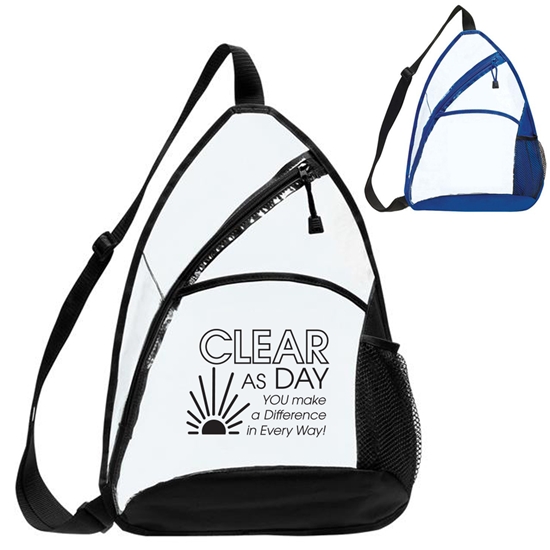 "Clear As Day You Make A Difference In Every Way!" Transparent Sling Backpack  - EAD104