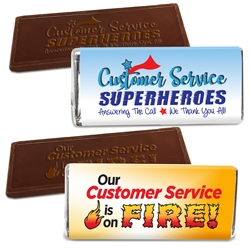 Customer Service Appreciation Theme Wrapped 1.75 oz Chocolate Bar  Chocolate Bar, Customer Service theme, Chocolate Bars, Appreciation Gifts, Custom Business Gifts, Thank You Gifts, Employee Appreciation, Employee Recognition, Rewards and Incentives, Recognition Program, Awareness Treats, Sweet Rewards