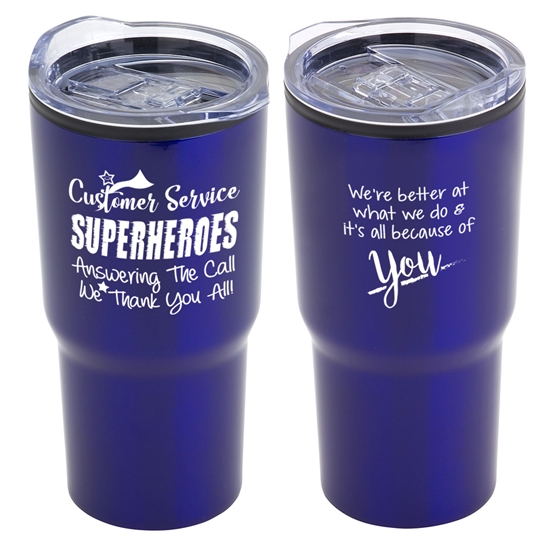 "Thanks For All You Do, We Appreciate You!" 20 oz Stainless Steel & Polypropylene Tumbler   - EAD073