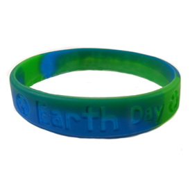 Earth Day Awareness Silicone Wristband Bracelet
