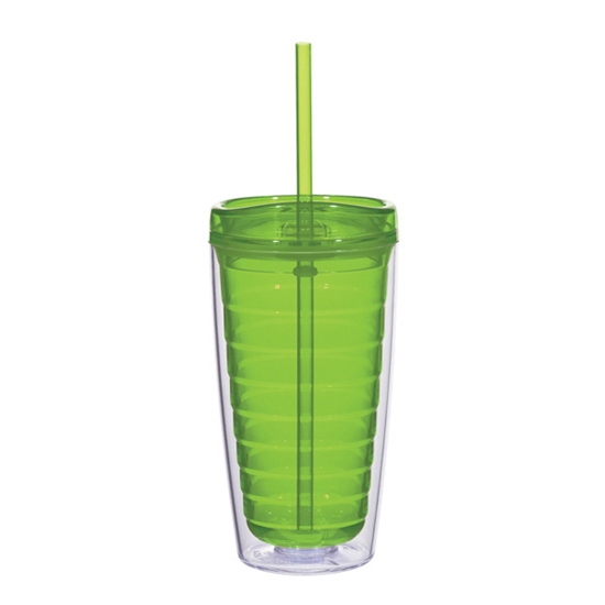 Econo 16 Oz. Double Wall Tumbler With Lid And Straw - BCA031