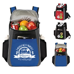 "Emergency Nurses: Your Care Makes A Difference In So Many Ways!" Prime 18 Cans Cooler Backpack   Emergency Nurses Week theme, Backpack cooler, Can Cooler, 18 Can Backpack cooler, 18 pack cooler, Imprinted, With Logo, With Name On It