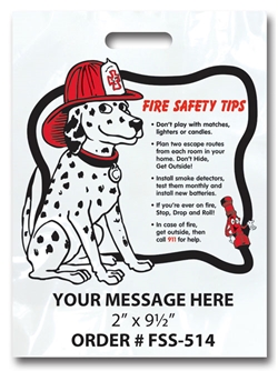 Fire Safety Tips Plastic Grab Bag with Your Custom Imprint | Care Promotions