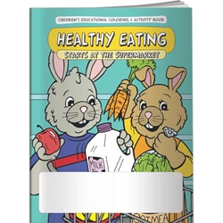 Healthy Eating Starts at the Supermarket Coloring Book Healthy Eating Starts at the Supermarket Coloring Book, BetterLifeLine, BetterLife, Education, Educational, information, Informational, Wellness, Guide, Brochure, Paper, Low-cost, Low-Price, Cheap, Instruction, Instructional, Booklet, Small, Reference, Interactive, Learn, Learning, Read, Reading, Health, Well-Being, Living, Awareness, ColoringBook, ActivityBook, Activity, Crayon, Maze, Word, Search, Scramble, Entertain, Educate, Activities, Schools, Lessons, Kid, Child, Children, Story, Storyline, Stories, Food, Nutrition, Diet, Eating, Body, Snack, Meal, Eat, Sugar, Fat, Calories, Carbs, Carbohydrate, Weight, Obesity, Imprinted, Personalized, Promotional, with name on it, Giveaway,