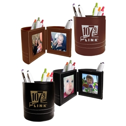 Our Nursing Team: You Make A Difference In So Many Ways! Leatherette Folding Photo Frame Desk Caddy  Nursing Theme Business Gifts, business gifts, desk gifts, pen caddy, photo frame, holiday gifts, corporate holiday gifts, promotional pen holder, desk organizer