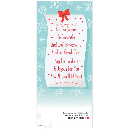 Merry Christmas 2024 Gold Foil-Stamped Holiday Greeting Card Calendar - CAL043