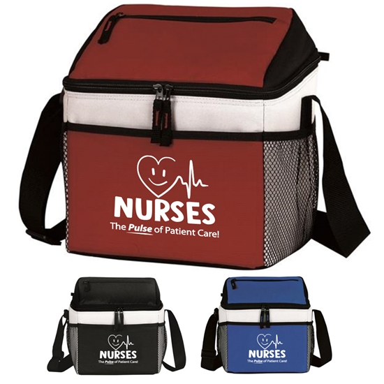 "Nurses: The Pulse of Patient Care" Tri-Color 8 Bottle Cooler   - NUR245
