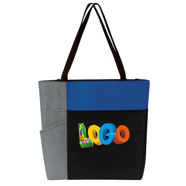 "Housekeeping: Everything We Touch Turns to AWESOME" Color Block Pocket Zip Tote   - HKW141