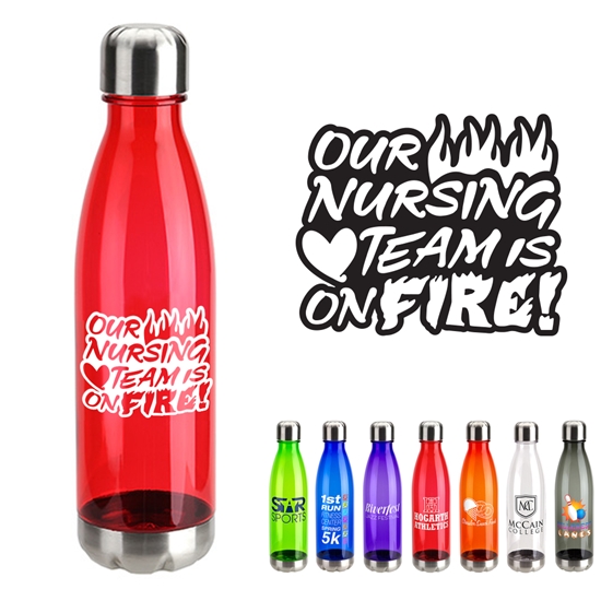"Our Nursing TEAM is on FIRE!" Bayside 25 oz Tritan Water Bottle with Stainless Base and Cap   - NUR201