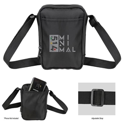 Quick Access RPET Sling Bag  RPET, Sling Bag, Tech Sling Bag, RPET Carryall Bag, Imprinted, Personalized, Promotional, with name on it, Giveaway, Gift Idea