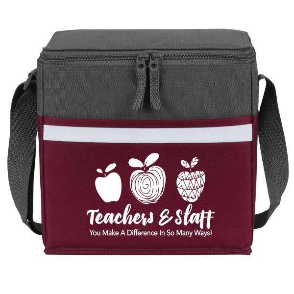 "Teachers & Staff: You Make A Difference In So Many Ways" Two-Tone Accent 12-Pack Cooler   - TSA060