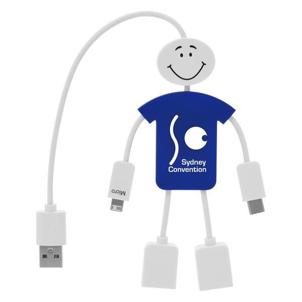 "Thanks For Your Awesome Service With A Smile!" Techmate 3-In-1 Charging Cable & USB Hub - CSW191