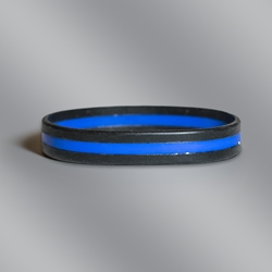 Thin Blue Line Police Officer Silicone Wristband Bracelet police promotional items, police officer gifts, law enforcement promotional items, silicone awareness bracelet, crime prevention month giveaways