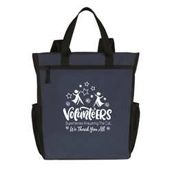 "Volunteers: Superheroes Answering The Call...We Thank you All!" Multi-Tote & Backpack  Volunteer Appreciation Tote, Volunteer Week Theme, Tote , backpack, Multi use tote, Deluxe Tote, Zippered Tote, Imprinted, Tote Bag, Travel, Custom, Personalized, Bag 