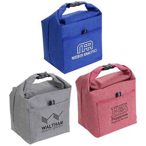 Roll Top Buckle Insulated Lunch Tote  promotional cooler bags, promotional lunch bag, employee appreciation gifts, custom printed lunch cooler, customized lunch bag, business gifts, corporate gifts