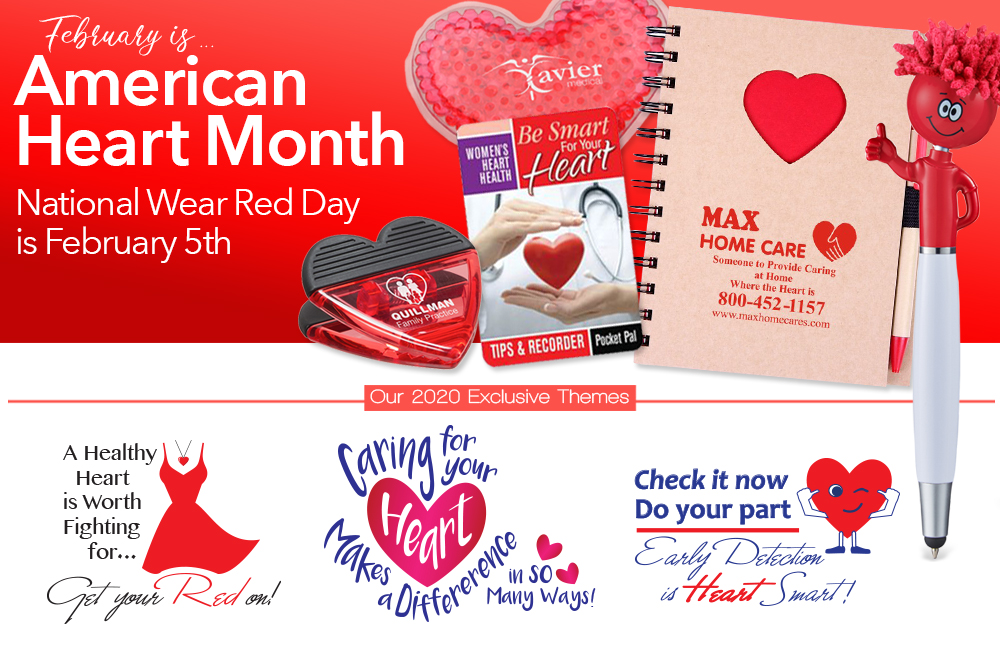 American Heart Month Merchandise | Women's Heart Health Promotional Products | Care Promotions