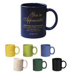 11 Oz. Colored Stoneware Mug With C-Handle 11 Oz. Colored Stoneware Mug With C-Handle, 11 oz., Colored, Stoneware, Mug, with, C-Handle, Ceramic, Coffee, Cafe,Imprinted, Personalized, Promotional, with name on it, Gift Idea, Giveaway, 