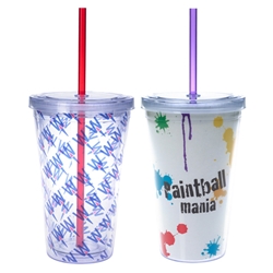 16 Oz. Double Wall Acrylic Tumbler With Insert 16 Oz. Double Wall Acrylic Tumbler With Insert, Double, Wall, 16 oz, Acrylic, Tumbler, Imprinted, Personalized, Promotional, with name on it, Recognition, Straw, Travel, Full Color, 4 Color Process, Insert, 