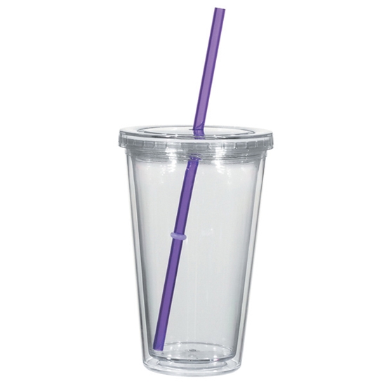 16 Oz. Double Wall Acrylic Tumbler With Insert - DRK103