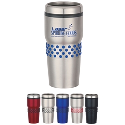 16 Oz. Stainless Steel Tumbler With Dotted Rubber Grip 16 Oz. Stainless Steel Tumbler With Dotted Rubber Grip, Stainless, Steel, Tumbler, Dotted, Rubber, Grip, Travel, Mug, Imprinted, Personalized, Promotional, with name on it, Gift Idea, Giveaway,