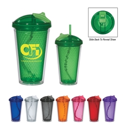 17 Oz. Diamond Double Wall Tumbler With Straw 17 Oz. Diamond Double Wall Tumbler With Straw, Diamond, Double, Wall, Tumbler, with, Straw, Imprinted, Personalized, Promotional, with name on it, Gift Idea, Giveaway,