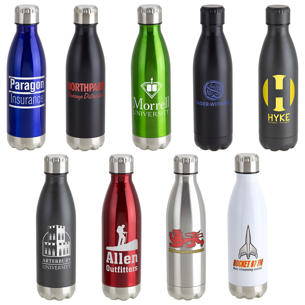 Black Insulated Stainless Steel Water Vacuum Bottle Double-Walled for Outdoor Sports Hiking Running 500ml/17 oz
