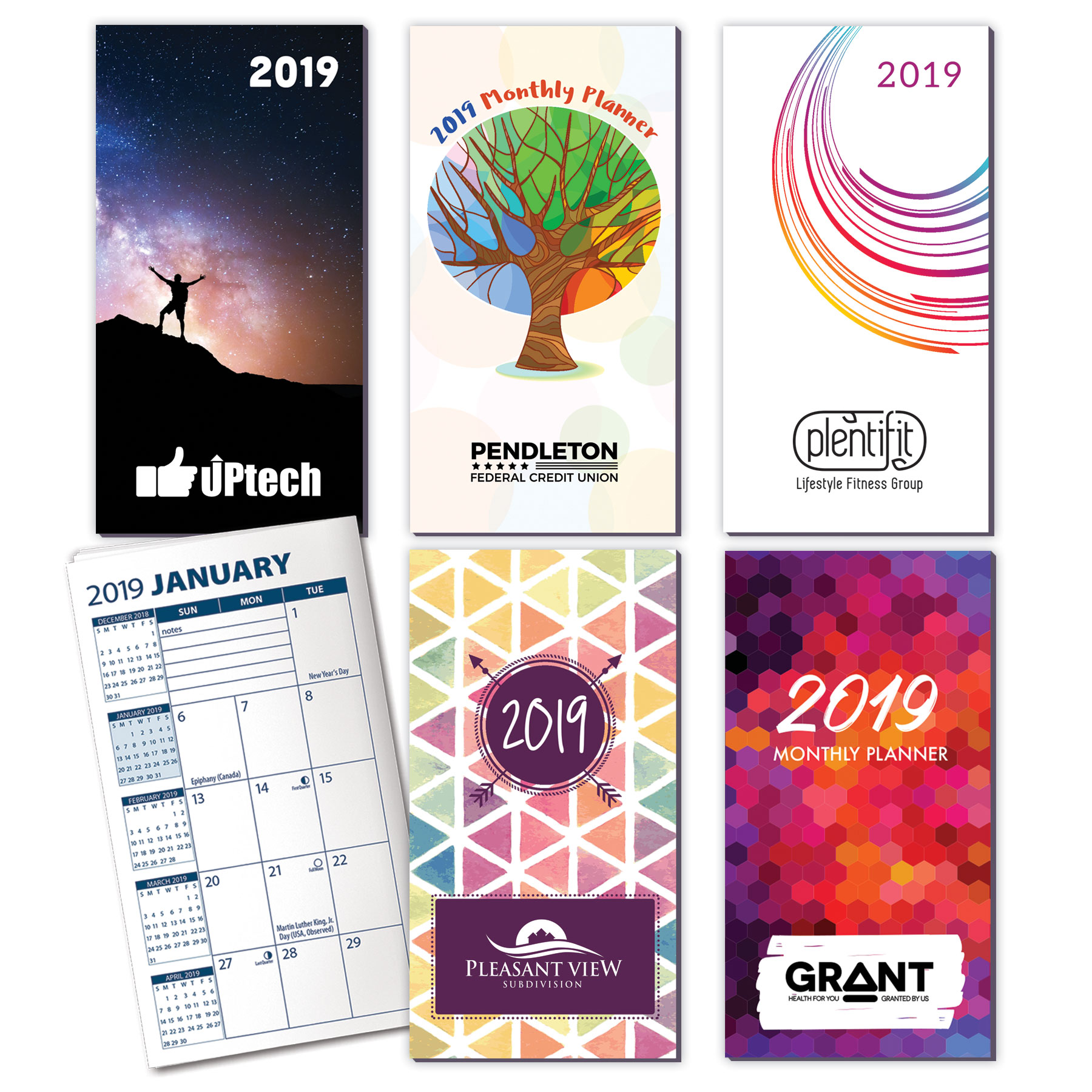 Giraffes Black Tan Tower Pocket Calendar Planner 2019-20 w/ Notepad PP11 