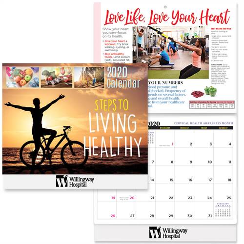 Steps To Living Healthy Wall Calendar | Care Promotions