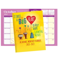 2021-2022 Academic Monthly Desk Planner promotional academic planner, custom printed school year calendar, welcome back to school gifts, gifts for teachers and staff, school staff gifts, teacher appreciation gifts, academic desk planner, promotional desk calendar