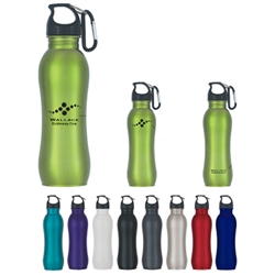25 Oz. Stainless Steel Grip Bottle 25 Oz. Stainless Steel Grip Bottle, 25 oz, stainless, steel, grip, bottle, water, bottle, carabiner, with, waterbottle, water bottle, Imprinted, Personalized, Promotional, with name on it, Gift Idea, Giveaway,