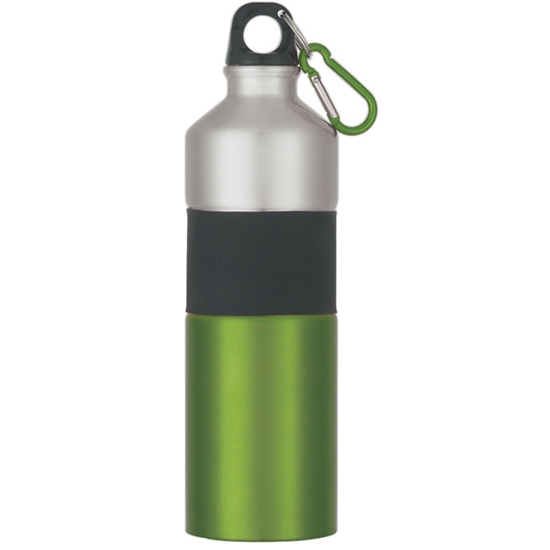 25 Oz. Two-Tone Aluminum Bottle With Rubber Grip - DRK012