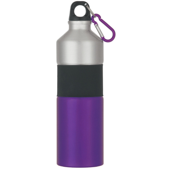 25 Oz. Two-Tone Aluminum Bottle With Rubber Grip - DRK012