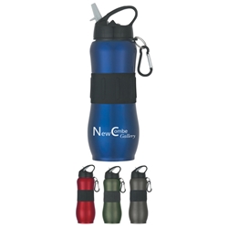28 Oz. Stainless Steel Sport Grip Bottle 28 Oz. Stainless Steel Sport Grip Bottle, Stainless, 28 oz., Steel, Sport, Grip, Water, Bottle, Waterbottle, Carabiner, Imprinted, Personalized, Promotional, with name on it, Gift Idea, Giveaway,
