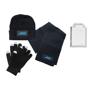 3-Piece Knit Hat, Scarf, and Touchscreen Gloves Gift Set