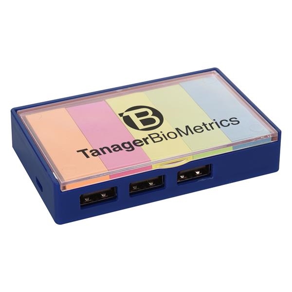 3-Port USB Hub With Sticky Flags - TEC095