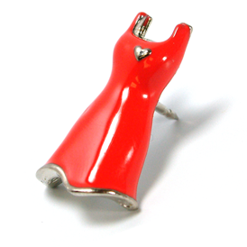3D Red Dress Lapel Pin