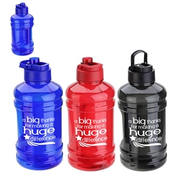 "A BIG Thanks for Making a HUGE DIFFERENCE!" Hercules 75 oz Water Jug  Employee, Recognition, Appreciation, theme, Extra large Water Jug, 75 oz Water Jog, Plastic, Tritan, translucent Water Bottle, Super Size Water Jug, Sport Bottle, imprinted sport bottle, promotional, custom printed copper bottle, customized copper bottle, promotional drinkware, custom printed bottle, personalized stainless bottle
