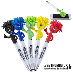"A Big Thumbs Up to Our Customer Service Team!" Thumbs Up MopTopper™ Stylus Pen  Customer Service Recognition pens, Fun Customer Service Theme pens, Customer Service Appreciation Pens, Customer Service promotional pens, Employee Appreciation Pens, custom printed pens, pens with your logo, low cost promotional pens, personalized writing instruments, custom printed stylus pen, custom logo pen, employee appreciation gifts, employee incentives, employee recognition gifts