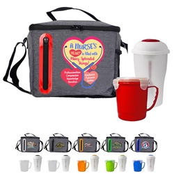  "A Nurses Heart is Filled with Many Splendid Things" Soup & Salad Lunch Cooler Bundle    Nurses, RN, Theme, Soup, salad, lunch cooler set, Appreciation theme, Lunch Bag Gift Set, Lunch Bag Bottle Dish Set, Lunch Bag Promo Bundle, Imprinted, With Name On It, With Logo, 