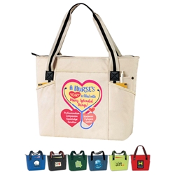 "A Nurses Heart is Filled with Many Splendid Things" Urban Zip Tote Nurses, RN, Theme, Appreciation, Nurses week, Theme, Recognition, Tote,  All Purpose, Urban, Zip, Polyester, Promotional Events, Trade Show Bags, Health Fair, Imprinted, Tote, Reusable, Recognition, Travel 
