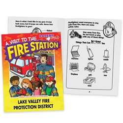 A Visit To The Fire Station Parent-Child Learning Activities Book Fire Safety Learning Activities Book, Better Life Line, Fields, Education, Educational, information, Informational, Fire Safety, Guide, Brochure, Paper, Low-cost, Low-Price, Cheap, Instruction, Instructional, Booklet, Small, Reference, Interactive, Learn, Learning, Read, Reading, Health, Well-Being, Living, Awareness, ColoringBook, ActivityBook, Activity, Crayon, Maze, Word, Search, Scramble, Entertain, Educate, Activities, Schools, Lessons, Kid, Child, Children, Story, Storyline, Stories, Fire, Safety, Burn, Fireman, Fighter, Department, Smoke, Danger, Forest, Station, Protect, Protection, Emergency, Firefighter, First Aid,Imprinted, Personalized, Promotional, with name on it, Giveaway, The Positive Line, Positive Promotions, 