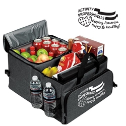 "Activity Professionals: Keeping America Happy & Healthy!" Deluxe 40 Cans Cooler Trunk Organizer  Acitivity Professionals Theme Cooler, Activity Professionals Theme Trunk Cooler, Activity Professionals theme Cooler, Activity Professionals Appreciation Can Cooler, 40 cans cooler, Trunk Organizer and Cooler, Trunk Organizer and Cooler, Can Cooler and Trunk Organizer, Imprinted, With Logo, With Name On It