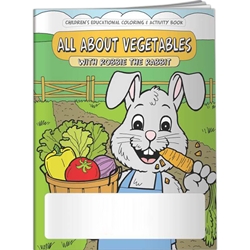 All About Vegetables with Robbie The Rabbit Coloring Book All About Vegetables with Robbie Rabbit Coloring Book, BetterLifeLine, BetterLife, Education, Educational, information, Informational, Wellness, Guide, Brochure, Paper, Low-cost, Low-Price, Cheap, Instruction, Instructional, Booklet, Small, Reference, Interactive, Learn, Learning, Read, Reading, Health, Well-Being, Living, Awareness, ColoringBook, ActivityBook, Activity, Crayon, Maze, Word, Search, Scramble, Entertain, Educate, Activities, Schools, Lessons, Kid, Child, Children, Story, Storyline, Stories,Imprinted, Personalized, Promotional, with name on it, Giveaway, 