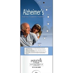 Alzheimers: Awareness, Symptoms, Treatment Pocket Slider BetterLifeLine, BetterLife, Education, Educational, information, Informational, Wellness, Guide, Brochure, Paper, Low-cost, Low-Price, Cheap, Instruction, Instructional, Booklet, Small, Reference, Interactive, Learn, Learning, Read, Reading, Health, Well-Being, Living, Awareness, PocketSlider, Slide, Chart, Dial, Bullet Point, Wheel, Pull-Down, SlideGuide, Drugs, Alcohol, Smoke, Tobacco, Smoking, Cigarettes, Lungs, Cancer, Drinking, Drink, Booze, Liquor, Beer, Say No, DARE, SADD, MADD, Drunk, DUI, DWI, AA, Abuse, Addiction, Addict, Dependence, Rehab, Rehabilitation, Police, Withdrawal, Trafficking  Red Ribbon Week, Alcohol Awareness Month Ideas, College Student Health Giveaways,