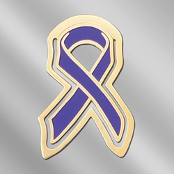Alzheimers Disease Purple Awareness Ribbon Metal Bookmark | Care Promotions