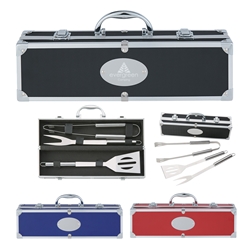 BBQ Set In Aluminum Case barbeque, Aluminum Case, barbecue, set, gift, kit, imprinted, with logo, name on it, with, cooking, grilling, 